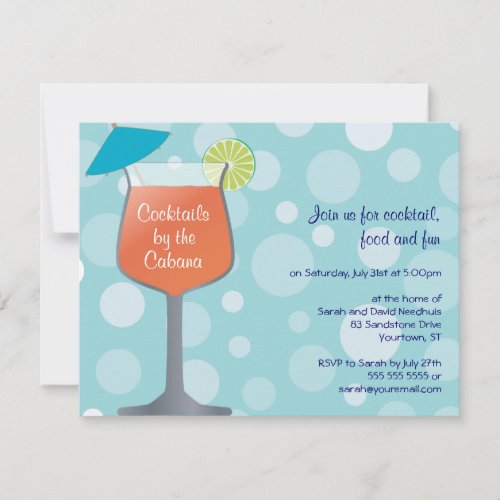 Bubbly Umbrella Drinks Party Invitation