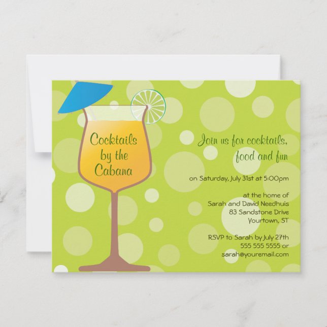 Bubbly Umbrella Drinks Party Invitation (Front)
