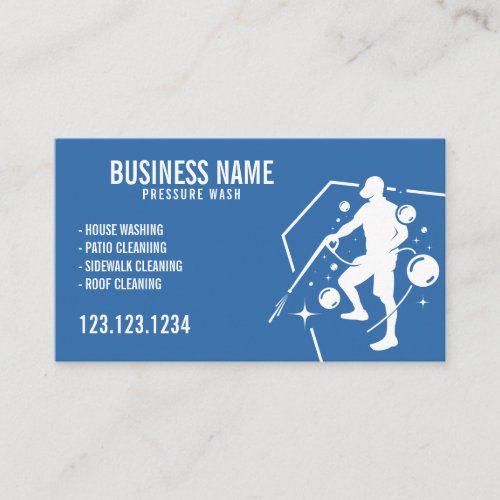 Bubbly White  Blue Pressure Washer Gun Business Card