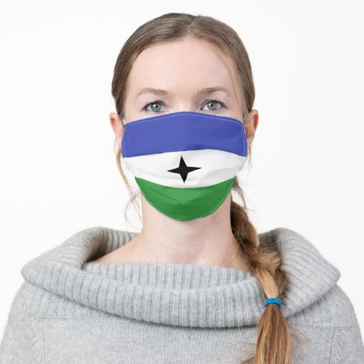 Bubi Bantu people flag ethnic symbol Adult Cloth Face Mask (Worn)
