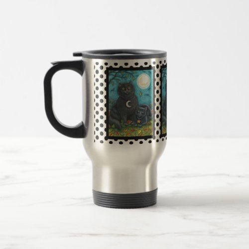 BUBO AND PYEWACKET BLACK CATS TRAVEL COMMUTER MUG