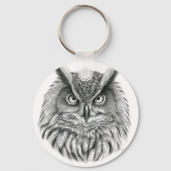 Bubo Bubo Owl Keychain by AnimalsBeauty at Zazzle