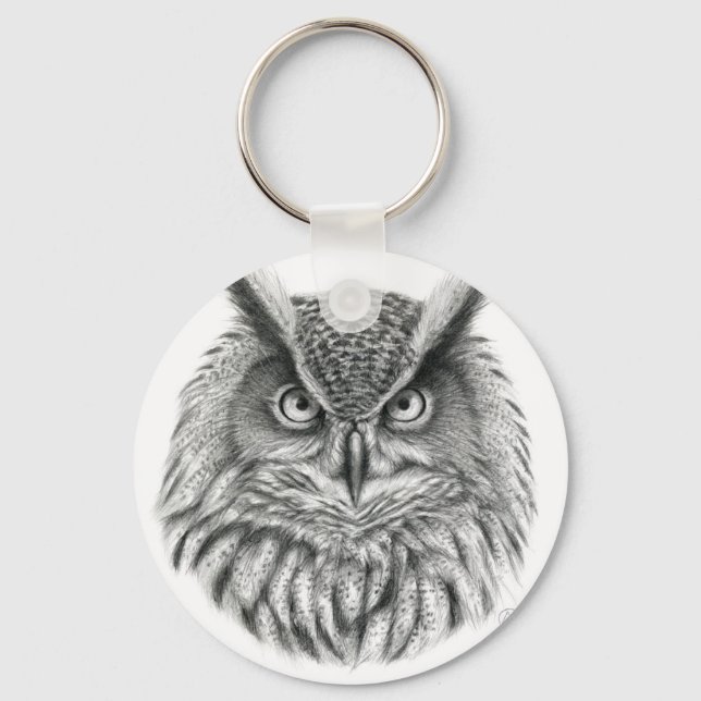 Bubo bubo owl keychain (Front)
