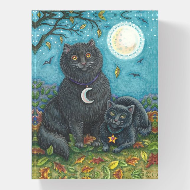 BUBO & PYEWACKET BLACK CATS PAPERWEIGHT Rec (Vertical)