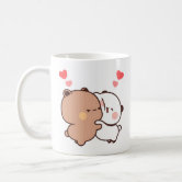 Love Hug Panda Bear, Bubu Dudu Coffee Mug Panda and Brownie Bear Couple 