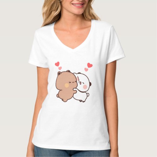 Bubu and Dudu Panda And Brownie Bear Couple T_Shirt