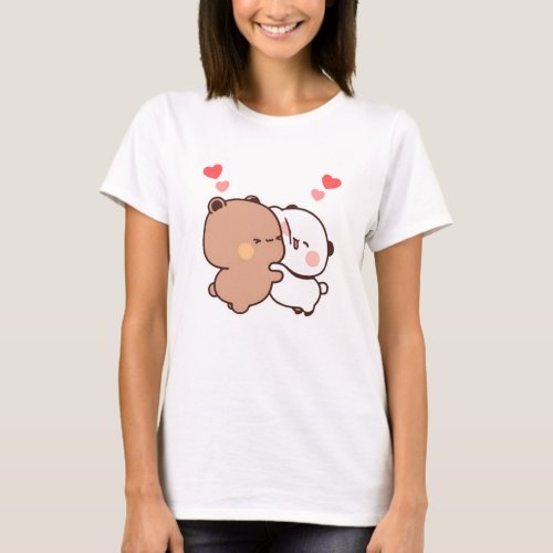 Bubu and Dudu Panda And Brownie Bear Couple T_Shirt