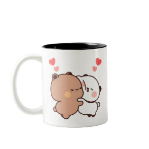 Bubu and Dudu, Panda And Brownie Bear Couple Two-Tone Coffee Mug