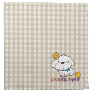 bubu and guagua( Lhasa apso and little chicken) Cloth Napkin