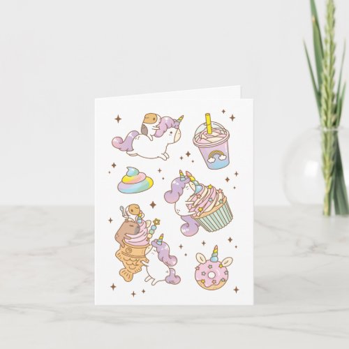 Bubu and Moonch Unicorn Party Card