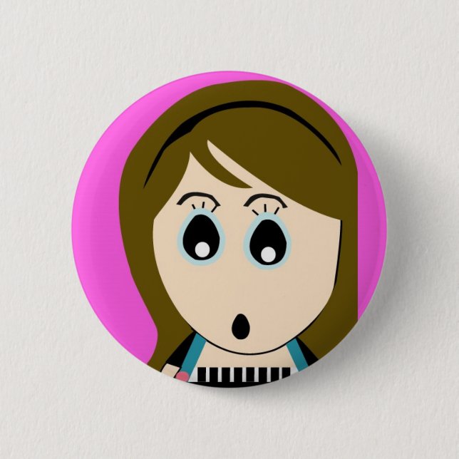 BUBU GIRL PINBACK BUTTON (Front)