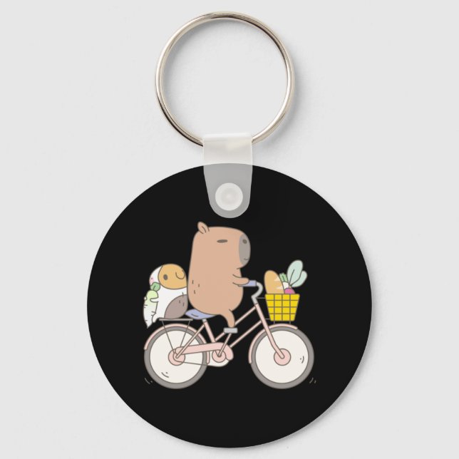 Bubu the Guinea Pig Biking Keychain (Front)