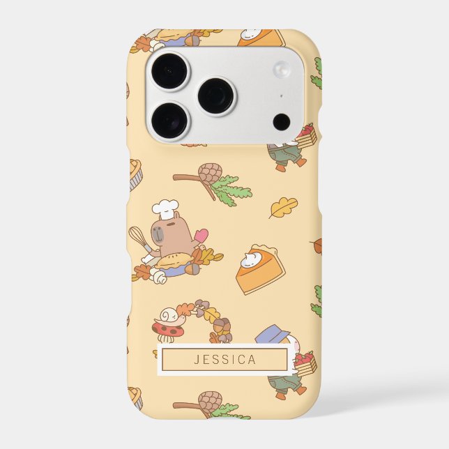 Bubu the Guinea Pig, Fall and Pie Pattern Iphone Case (Back)