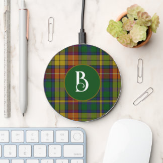 Bucanan Plaid Monogrammed Wireless Charger