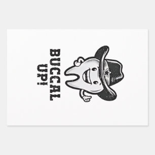 Buccal Up Dental Dentist Cowboy Teeth Funny  Wrapping Paper Sheets