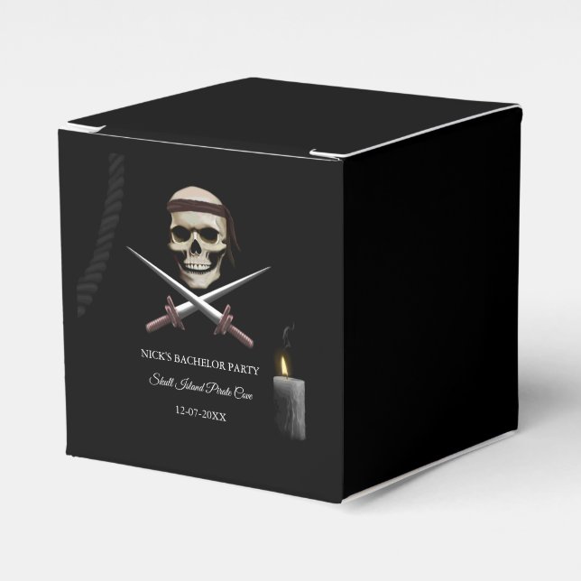 Buccaneer party Pirate themed birthday / bachelor  Favor Boxes (Front Side)