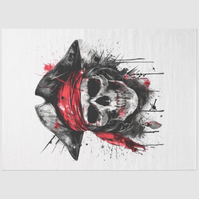 Buccaneer Pirate Red Bandana Decoupage Tissue Paper (Front)