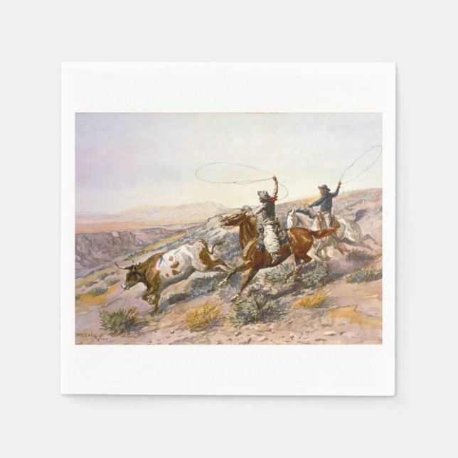 Buccaroos 1902 Charles Marion Russell Napkins (Front)