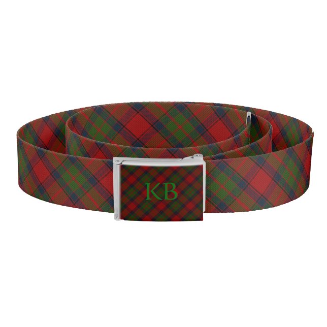 Buccleuch Official Tartan with monogram / initials Belt (Coil)