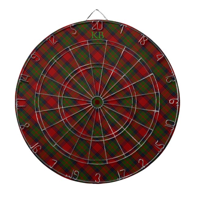 Buccleuch Official Tartan with monogram / initials Dart Board (Front)