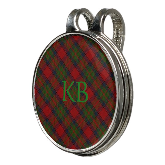 Buccleuch Official Tartan with monogram / initials Golf Hat Clip (3/4)