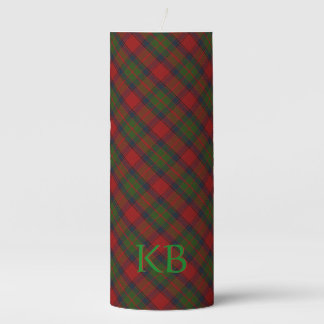 Buccleuch Official Tartan with monogram / initials Pillar Candle