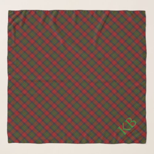 Buccleuch Official Tartan with monogram  initials Scarf