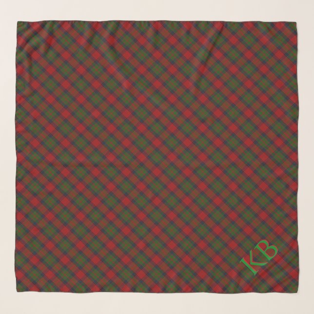 Buccleuch Official Tartan with monogram / initials Scarf (Front)