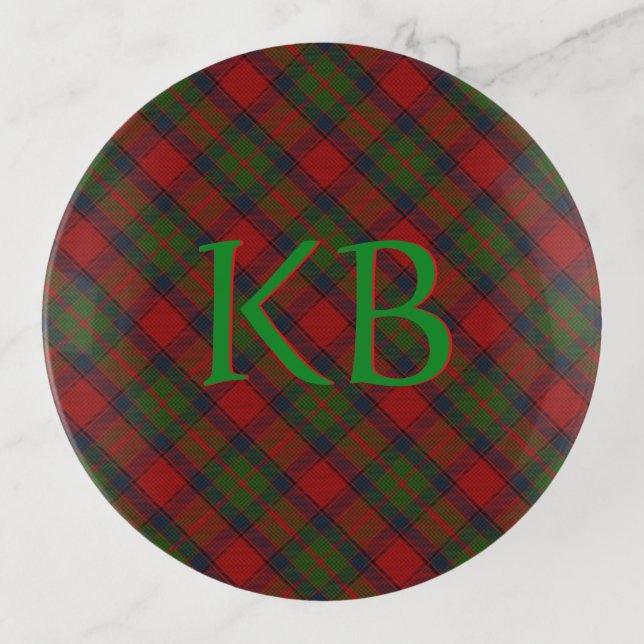 Buccleuch Official Tartan with monogram / initials Trinket Tray (Front)