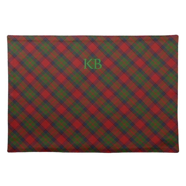 Buccleuch Official Tartan with monogram / name Cloth Placemat (Front)