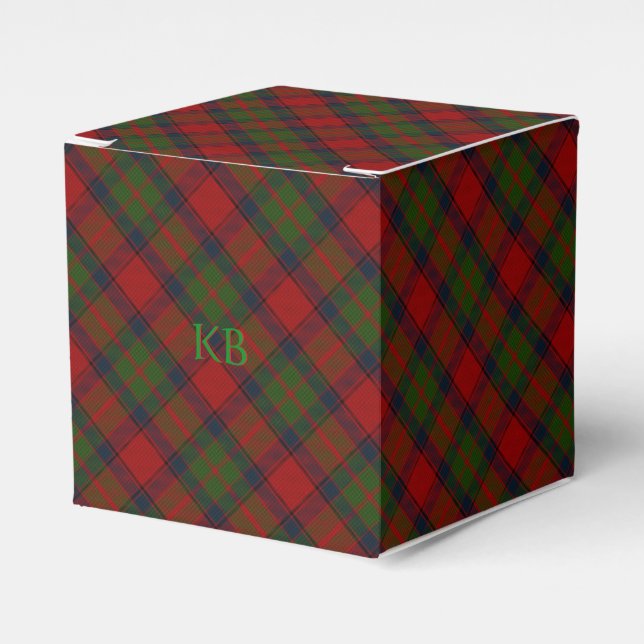 Buccleuch Official Tartan with monogram / name Favor Boxes (Front Side)