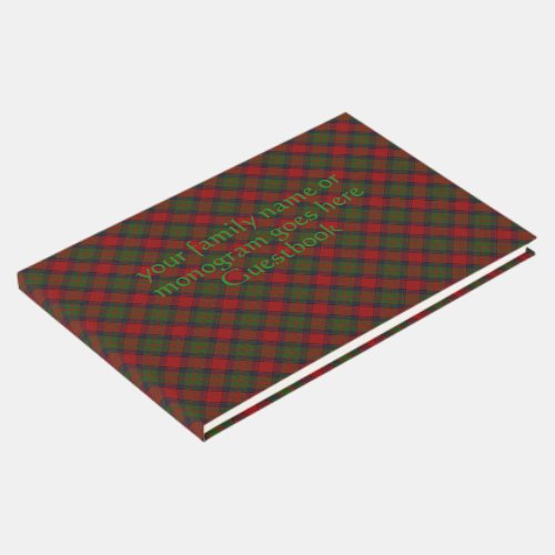 Buccleuch Official Tartan with monogram  name Guest Book