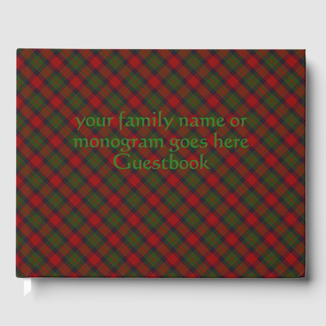 Buccleuch Official Tartan with monogram / name Guest Book (Front)