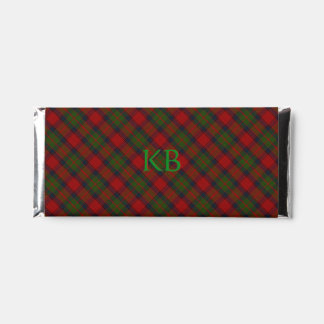 Buccleuch Official Tartan with monogram / name Hershey Bar Favors