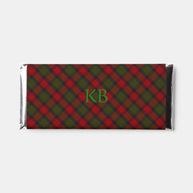 Buccleuch Official Tartan with monogram / name Hershey Bar Favors (Front)