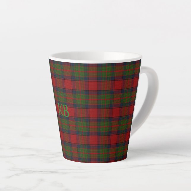 Buccleuch Official Tartan with monogram / name Latte Mug (Right Angle)