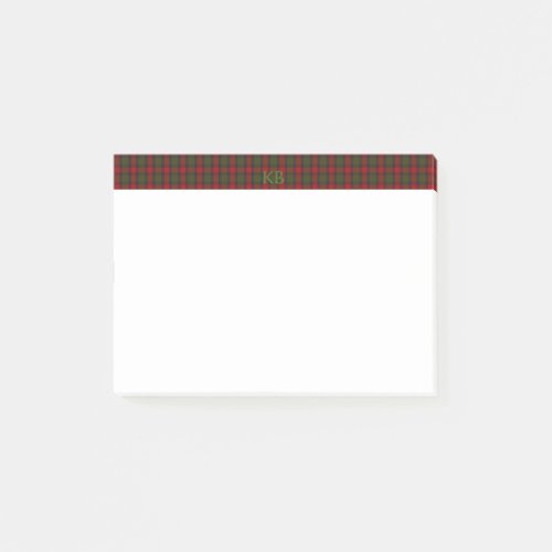 Buccleuch Official Tartan with monogram  name Post_it Notes