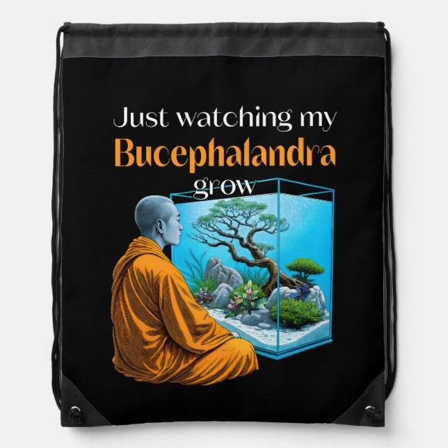 Bucephalandra Zen – A Meditative Aquascaping Drawstring Bag (Front)