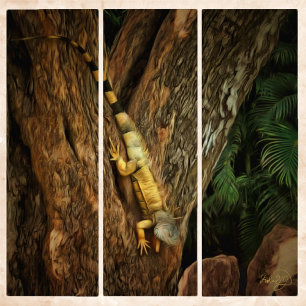 Bucerias Iguana 1069 Triptych