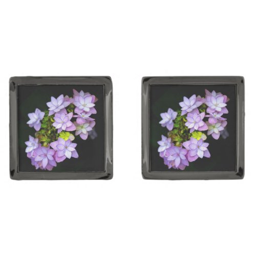 Buch of Many Petaled Purple Flowers Cufflinks