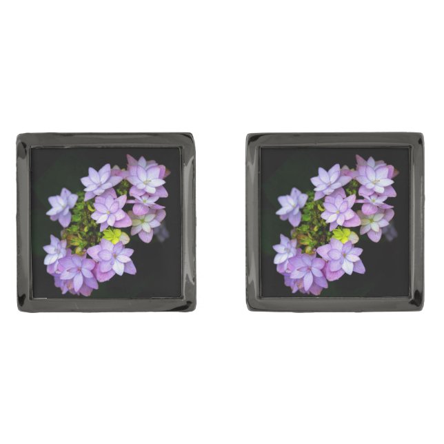 Buch of Many Petaled Purple Flowers Cufflinks (Front)