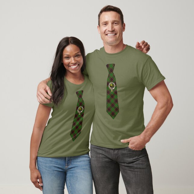 Buchan Scottish Clan Badge & Tartan Necktie  T-Shirt (Unisex)