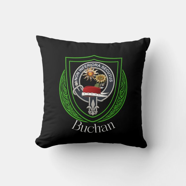 Buchan Scottish Clan Crest Throw Pillow (Front)