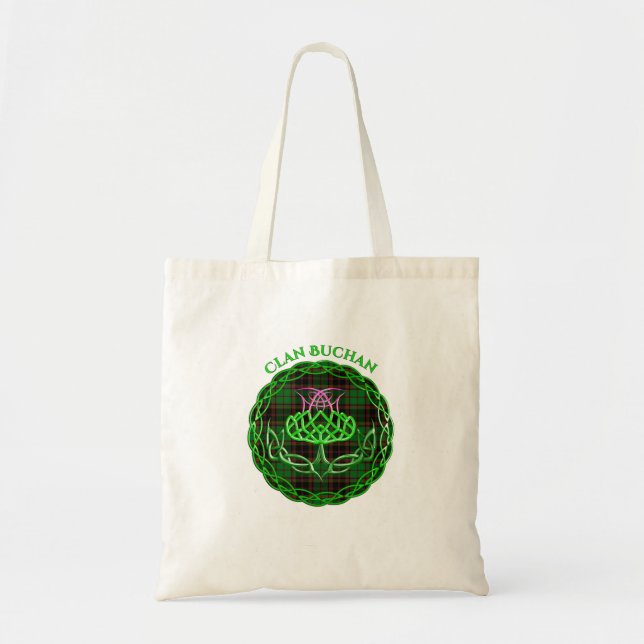 Buchan Scottish Tartan Celtic Thistle Tote Bag (Front)