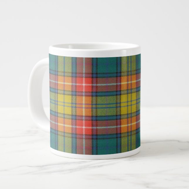 Buchanan Ancient Tartan Pattern Giant Coffee Mug (Front Left)