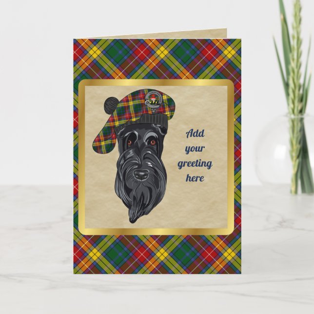 Buchanan Badge & Tartan Personalized Card (Front)