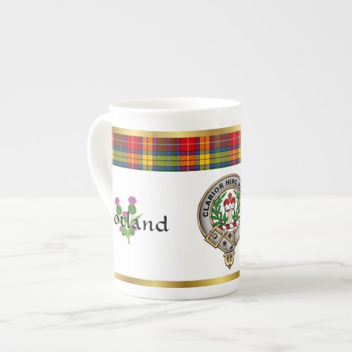 Buchanan Clan Badge Tartan  Motto Bone China Mug