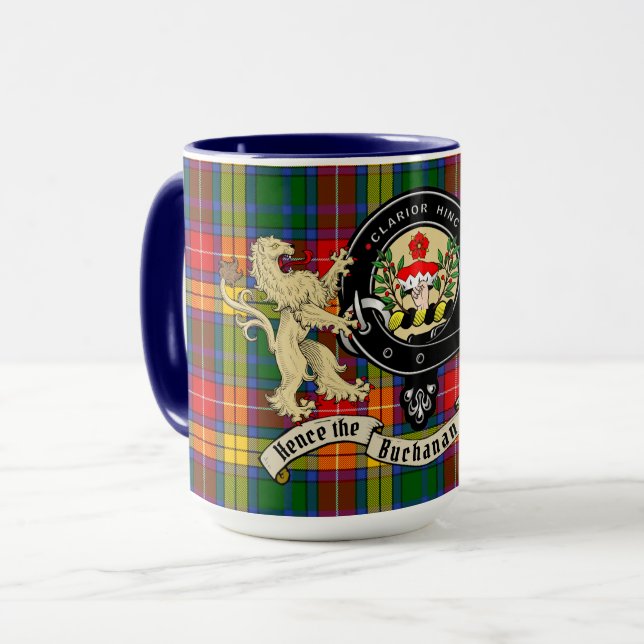 Buchanan Clan Badge & Tartan  Mug (Front Left)