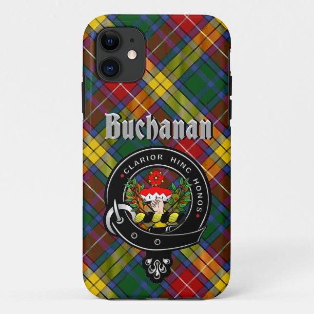 Buchanan Clan Badge & Tartan Phone Case (Back)
