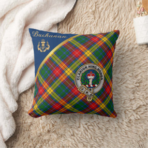 Buchanan Clan Badge & Tartan Throw Pillow